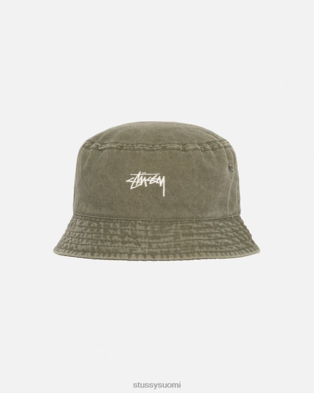 päähineet oliivi pesty varastossa ämpärihattu STUSSY sukupuolineutraali 2886P488