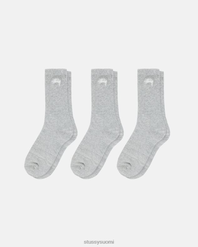 sukat harmaa kanerva varastossa olevat miehistön sukat - 3 kpl STUSSY sukupuolineutraali 2886P451