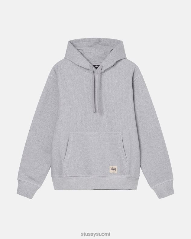 hikoilee harmaa kanerva kontrastiompeleinen etikettihuppari STUSSY sukupuolineutraali 2886P213