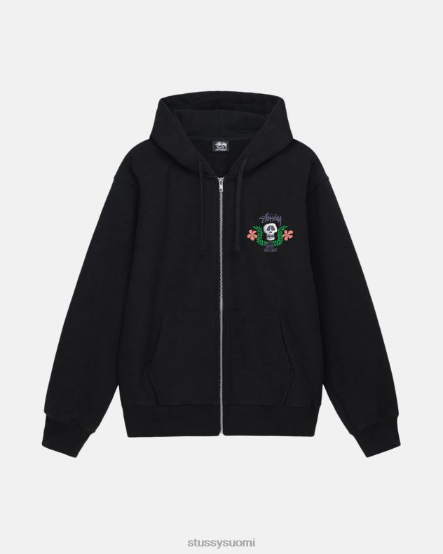 hikoilee musta kallonharjallinen vetoketjuhuppari STUSSY sukupuolineutraali 2886P174