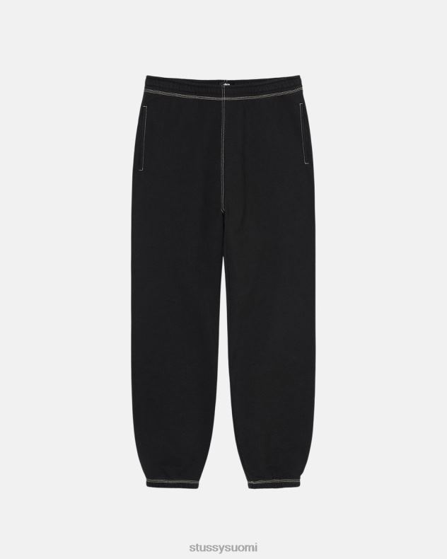 hikoilee musta kontrastiompeleet etikettihousut STUSSY sukupuolineutraali 2886P212