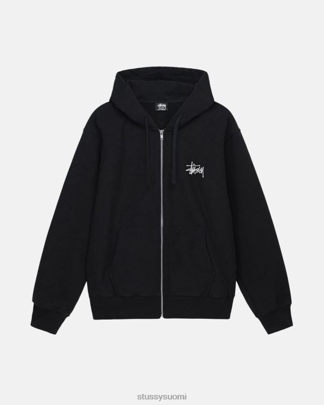 hikoilee musta perus vetoketjullinen huppari STUSSY sukupuolineutraali 2886P201