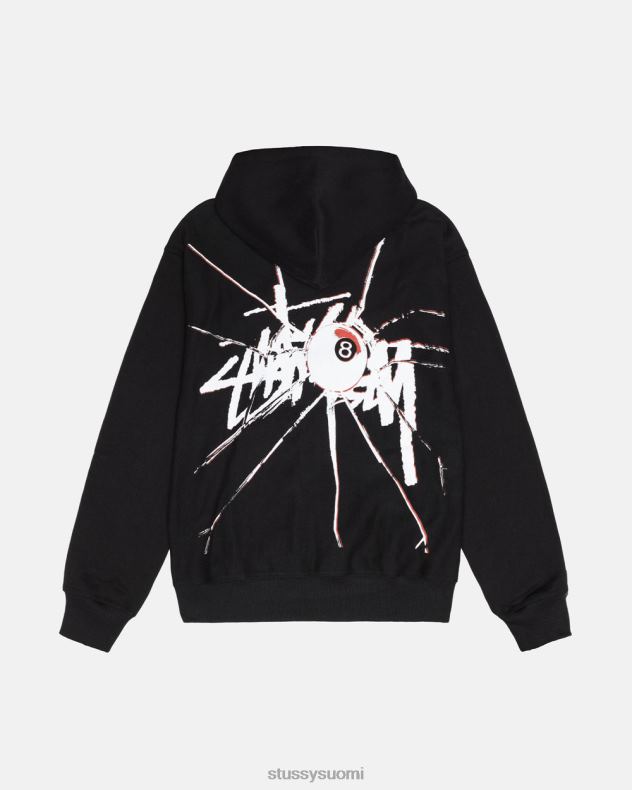 hikoilee musta särkynyt vetoketjuhuppari STUSSY sukupuolineutraali 2886P172