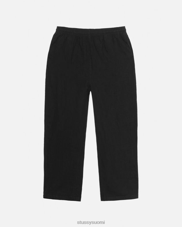 housut ylivärjätty musta pellava vanha työpajamme pienennetty housu STUSSY sukupuolineutraali 2886P304