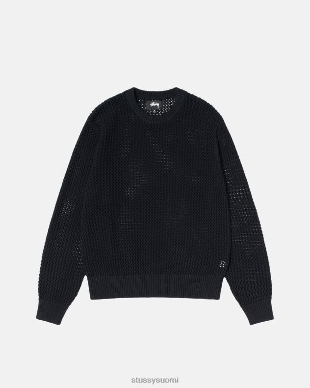 neuleita kiinteä musta Pigmentillä värjätty löysä neule STUSSY sukupuolineutraali 2886P255