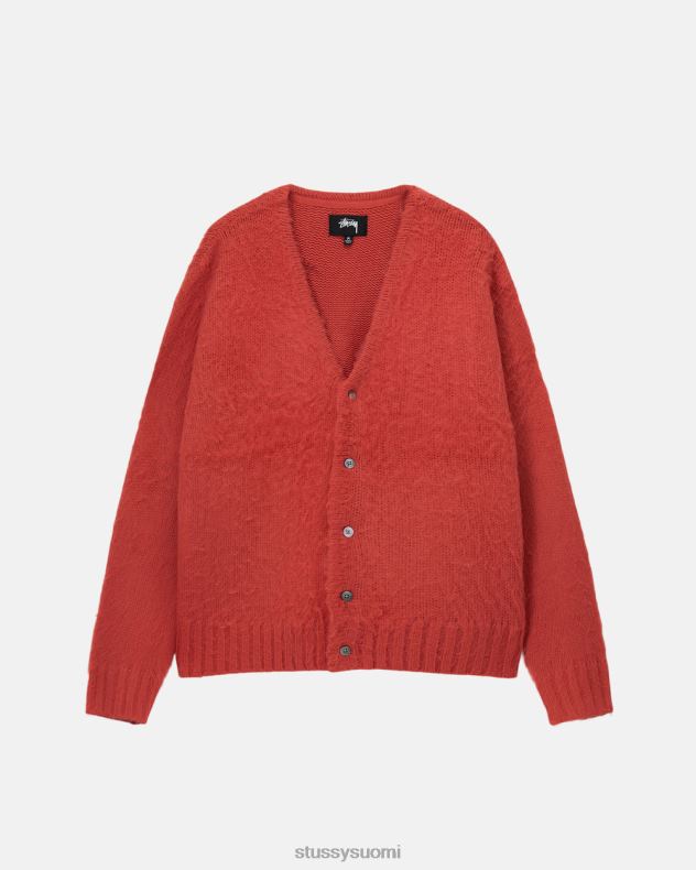 neuleita punainen harjattu neuletakki STUSSY sukupuolineutraali 2886P262