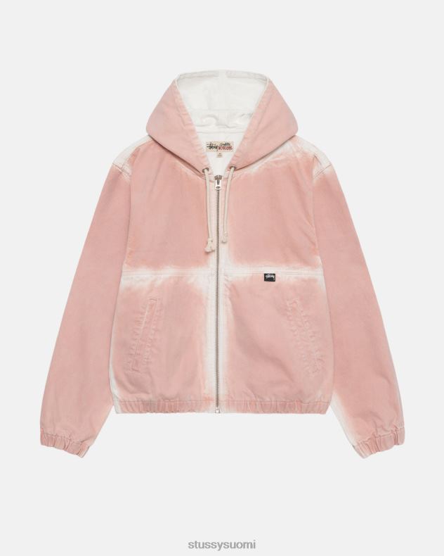 päällysvaatteet haalistunut vaaleanpunainen spray dye hupullinen työtakki STUSSY sukupuolineutraali 2886P362