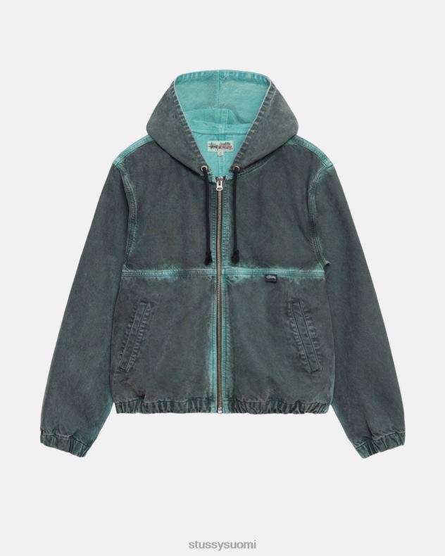 päällysvaatteet musta spray dye hupullinen työtakki STUSSY sukupuolineutraali 2886P361