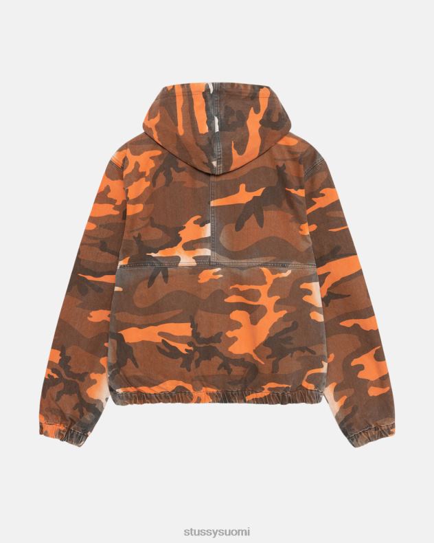 päällysvaatteet oranssi camo spray dye hupullinen työtakki STUSSY sukupuolineutraali 2886P360