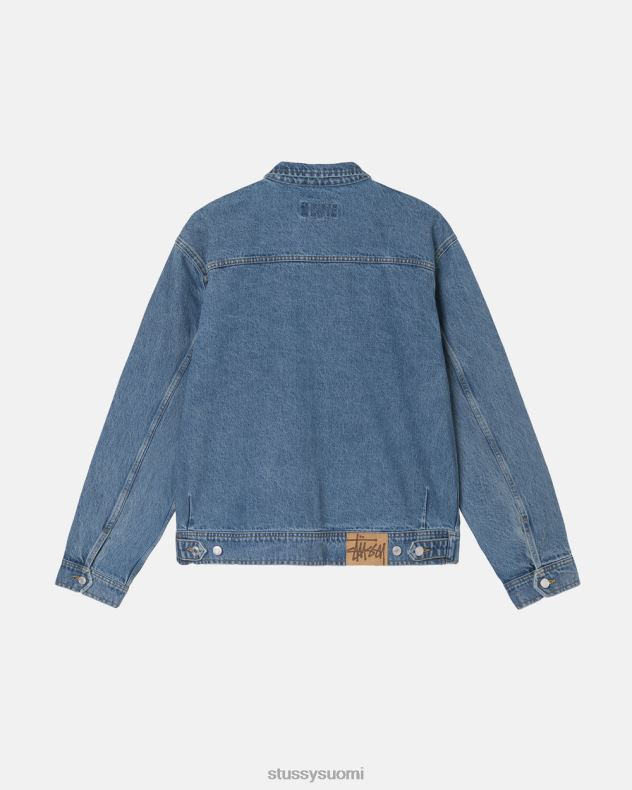 päällysvaatteet pesty siniseksi denim vetoketjullinen työtakki STUSSY sukupuolineutraali 2886P346