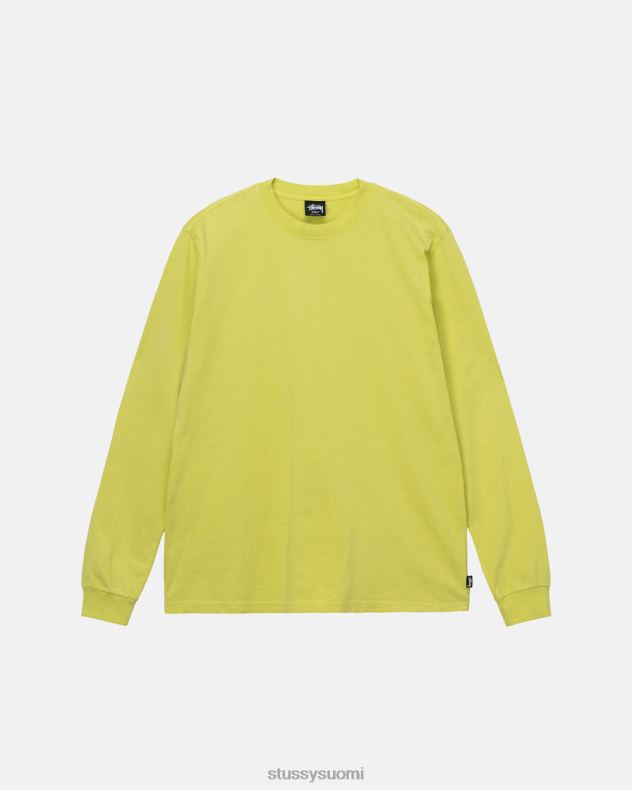 t-paidat keltainen raskas pigmentti värjätty ls crew STUSSY sukupuolineutraali 2886P87