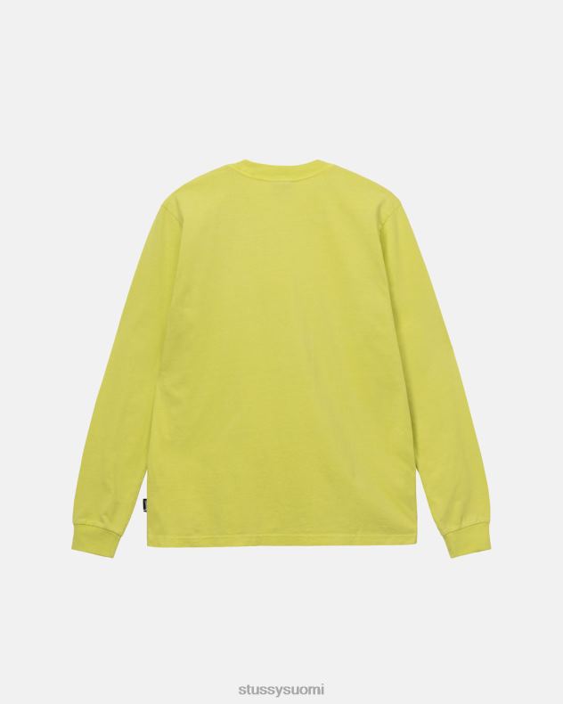 t-paidat keltainen raskas pigmentti värjätty ls crew STUSSY sukupuolineutraali 2886P87