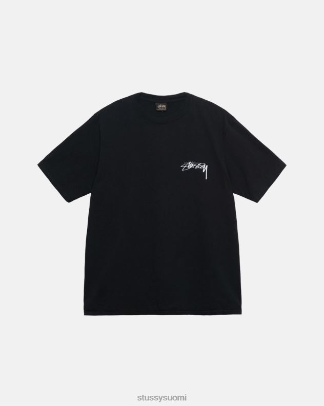 t-paidat musta vanha pistepigmentillä värjätty t-paita STUSSY sukupuolineutraali 2886P27