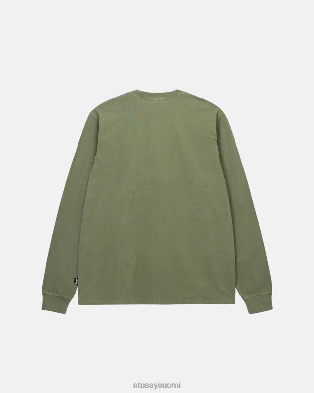 t-paidat oliivi raskas pigmentti värjätty ls crew STUSSY sukupuolineutraali 2886P83