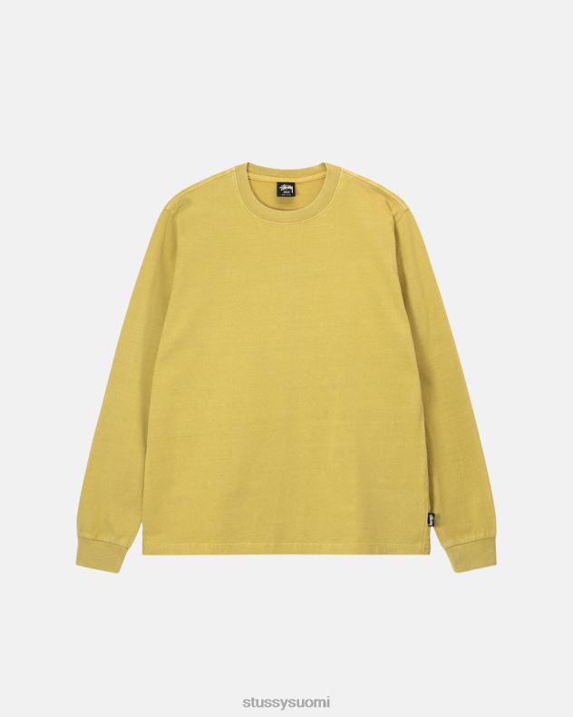 t-paidat sinappi raskas pigmentti värjätty ls crew STUSSY sukupuolineutraali 2886P86