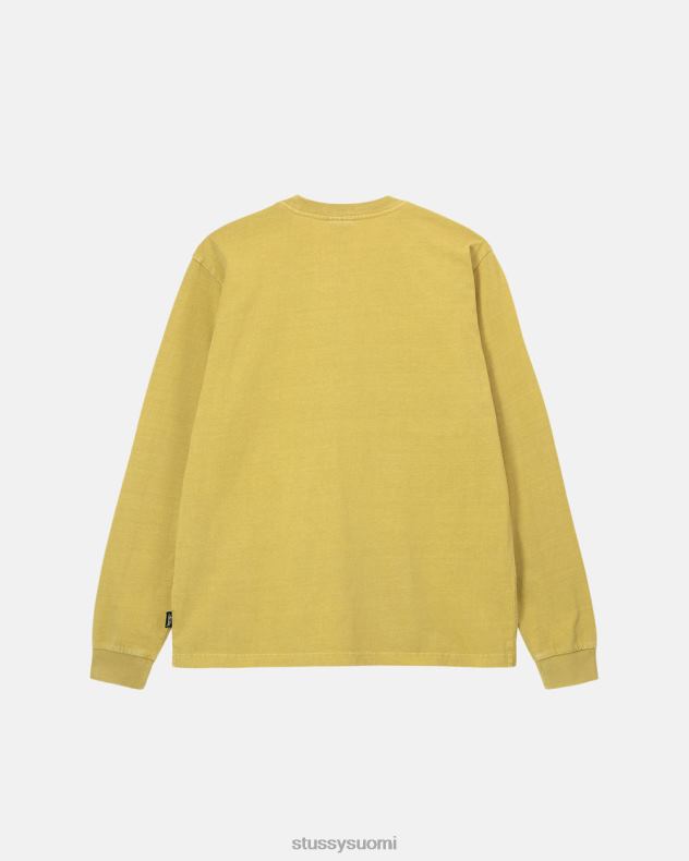 t-paidat sinappi raskas pigmentti värjätty ls crew STUSSY sukupuolineutraali 2886P86