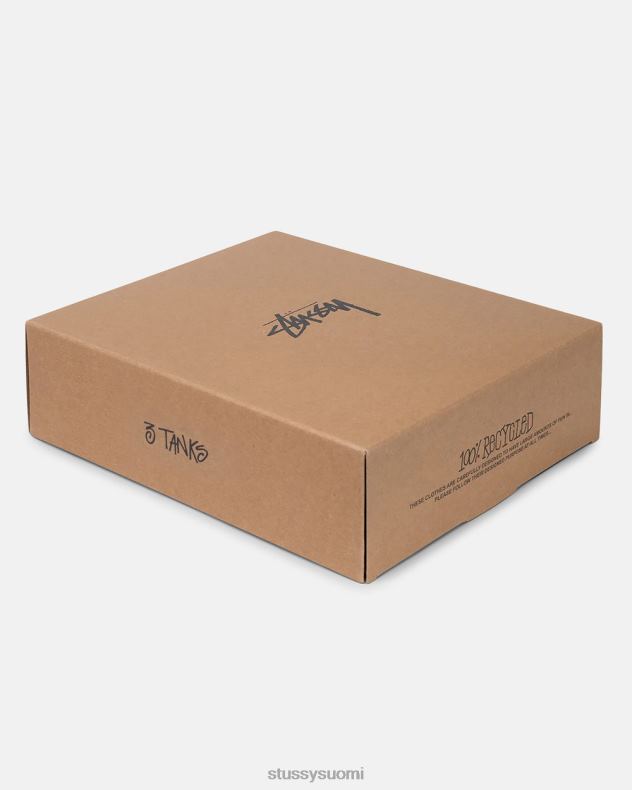 t-paidat valkoinen uritettu säiliö - 3 kpl STUSSY sukupuolineutraali 2886P91